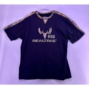 Buck Horn River Black Realtree Camo Tshirt Size XL